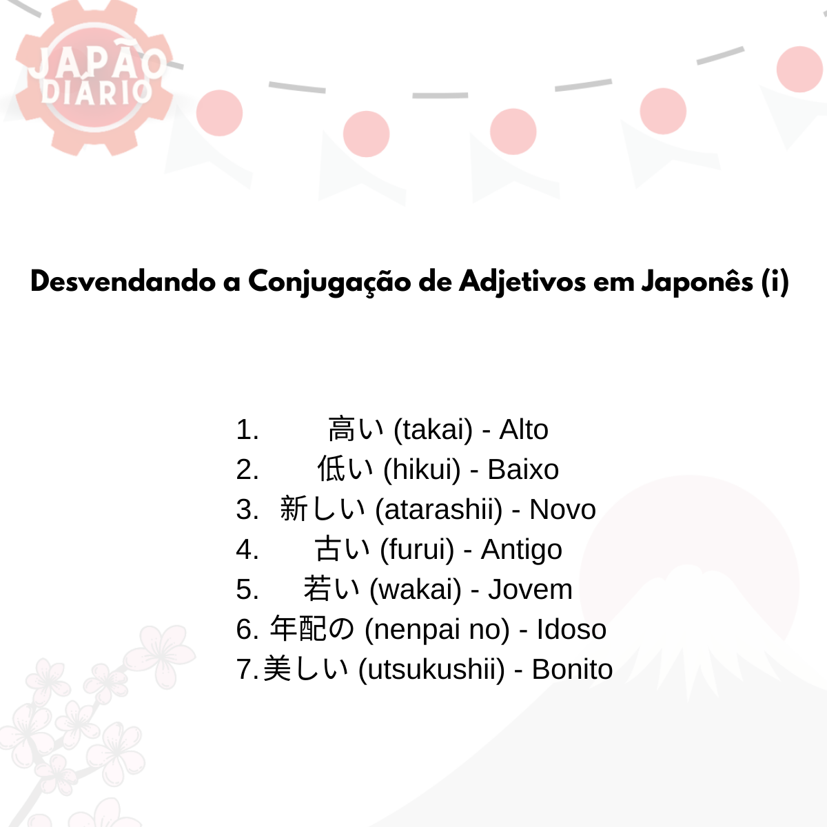 Read more about the article Adjetivos em Japonês Desvendando a Conjugação